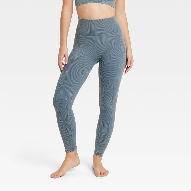 Women's High-Rise Ribbed Seamless 7/8 Leggings - JoyLab™ | Target