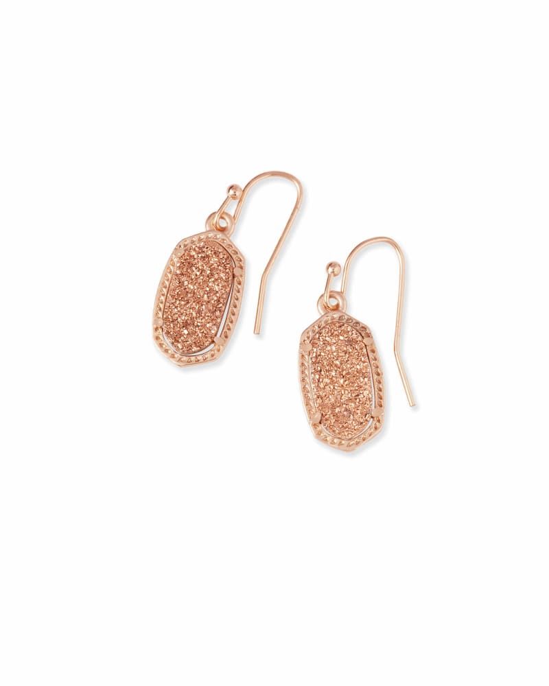 Lee Rose Gold Drop Earrings in Rose Gold Drusy | Kendra Scott