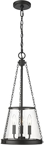 Z-Lite 341P12-MB Prescott Pendant, 3-Light 180 Total Watts, Matte Black | Amazon (US)