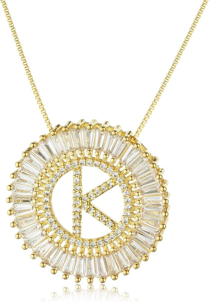 COTTVOTT A-Z Alphabet Pendant Necklaces Charms Women Initial Letter Chain Necklace 4 Colors | Amazon (US)