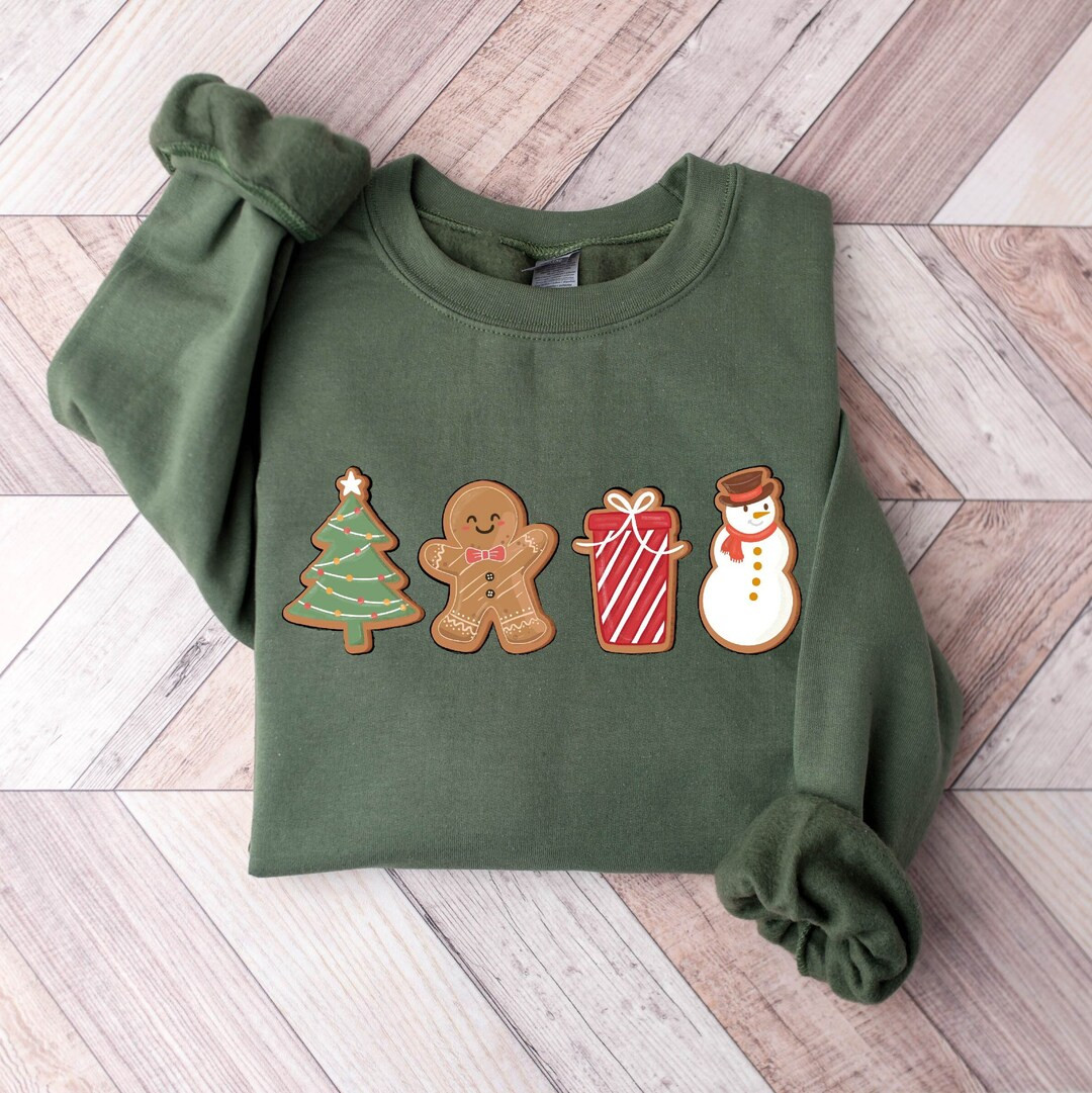 Cute Gingerbread Cookies Sweatshirt, Womens Christmas Sweatshirt, Merry Christmas, Cute Christmas... | Etsy (US)