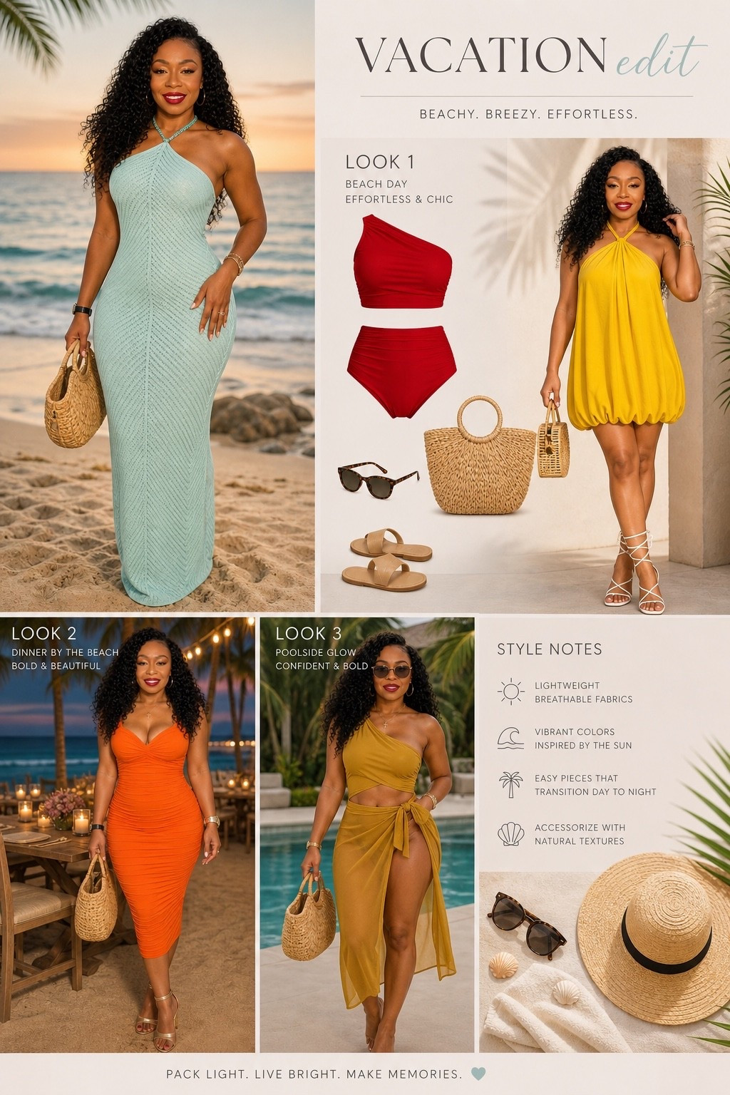 Vacation looks that do all the talking 🌴✨

From beach days to sunset dinners… I needed pieces that were effortless, flattering, and made me feel THAT girl — and baby, mission accomplished.

Every look is lightweight, breathable, and made to transition from day to night without overthinking it.

Which look are you packing first? 👀

Shop everything on my LTK 🤍

#VacationOutfits
#Over40Style
#LTKFinds
#VacationReady
#EffortlessStyle

#LTKSwim #LTKTravel #LTKootd