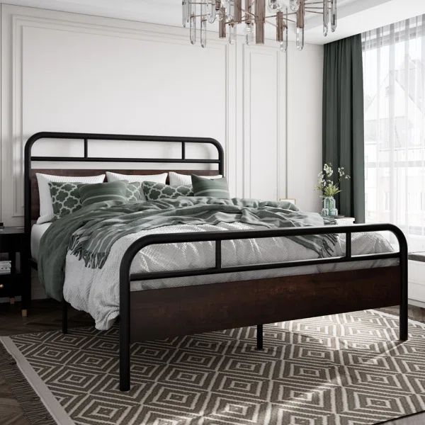 Milligan Solid Wood Bed Frame with Black Slats | Wayfair North America
