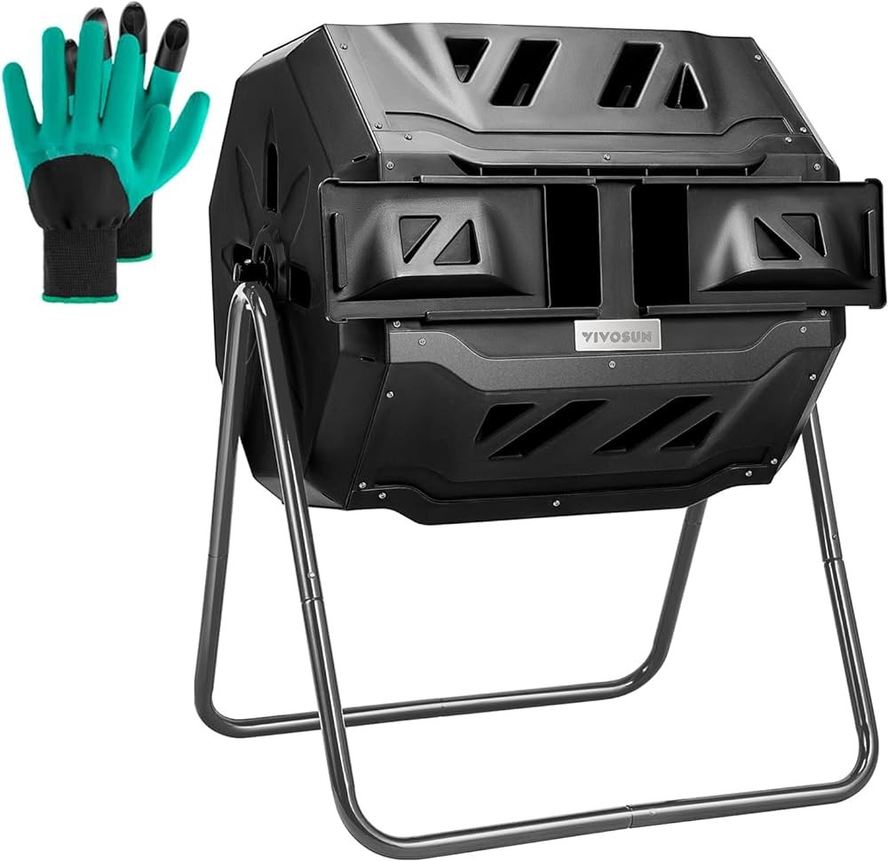 VIVOSUN Outdoor Tumbling Composter Dual Rotating Batch Compost Bin, 43 Gallon Black Door | Amazon (US)