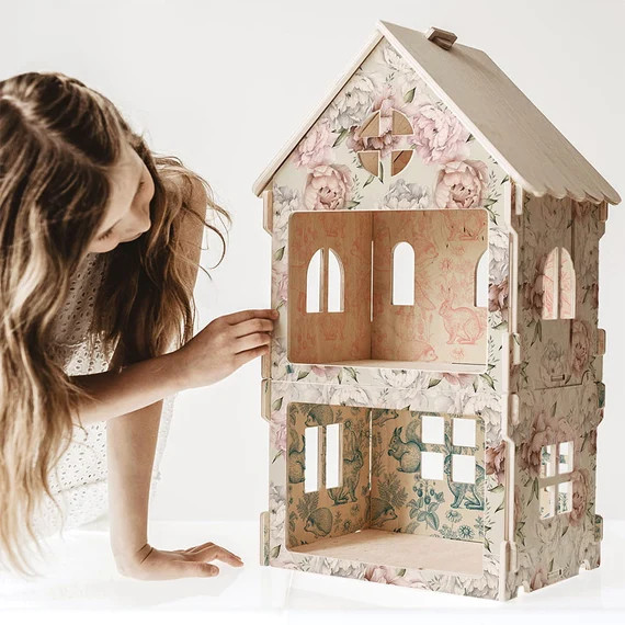 PEONIE-VINTAGE Dolls House Large/two Storey Dolls House/wooden | Etsy | Etsy (US)