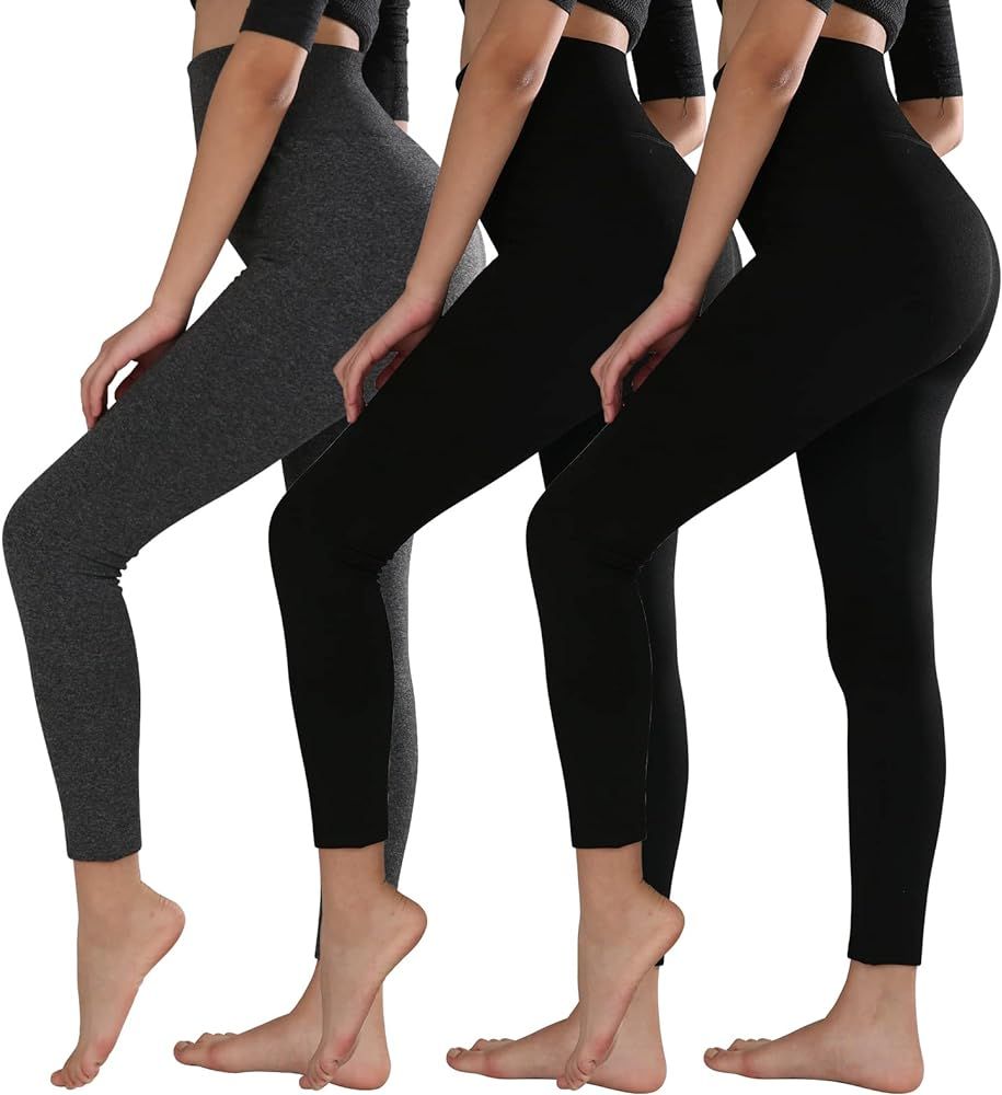 TRIUNION 3 Pack Fleece Lined Leggings Women High Waisted Thermal Winter Yoga Pants for Women Warm... | Amazon (US)