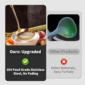 Newness Soup Ladle, [Rustproof, Heat Resistance, Integral Forming] Durable 304 Stainless Steel So... | Amazon (US)