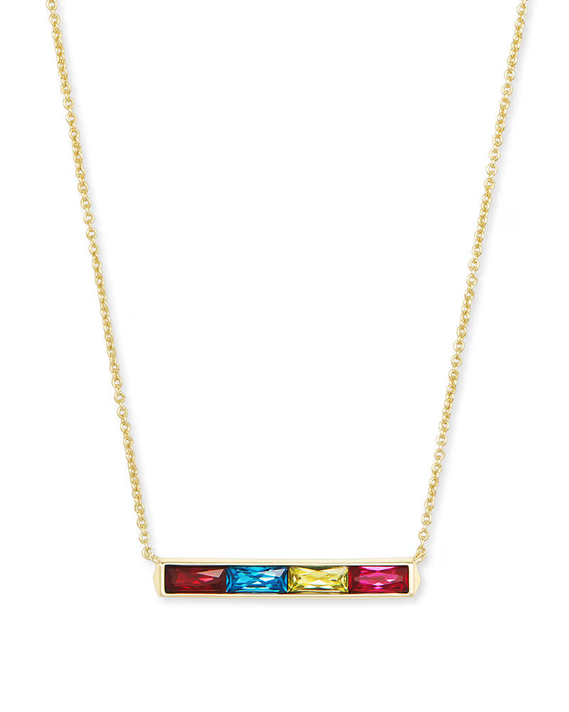 Jack Gold Pendant Necklace in Multi Crystal | Kendra Scott