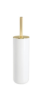 mDesign Compact Freestanding Plastic Toilet Bowl Brush and Holder for Bathroom Storage - Plastic ... | Amazon (US)