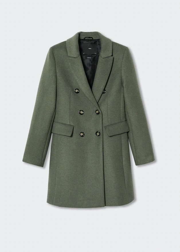 Wool double-breasted coat -  Women | Mango USA | MANGO (US)