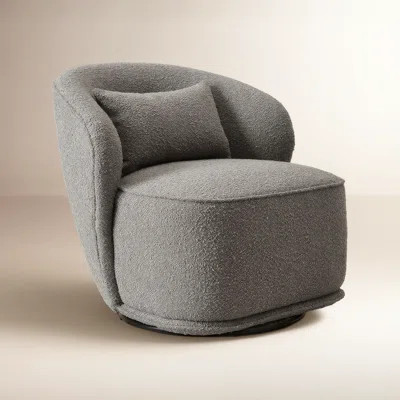 Queensland 33" Wide Boucle Upholstered Swivel Barrel Chair | Wayfair North America