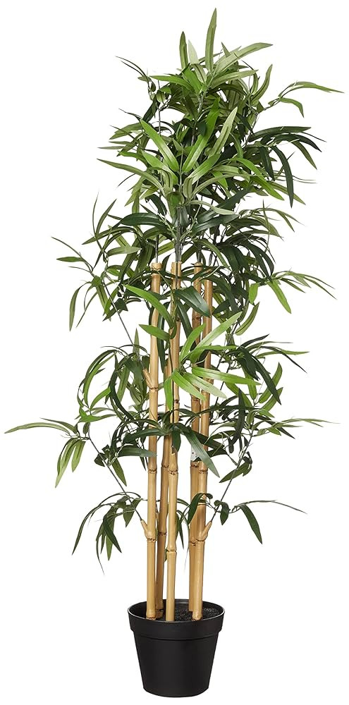 Amazon.com: Amazon Basics Artificial Fake Bamboo Plant with Plastic Planter Pot, 39.4", Green : H... | Amazon (US)