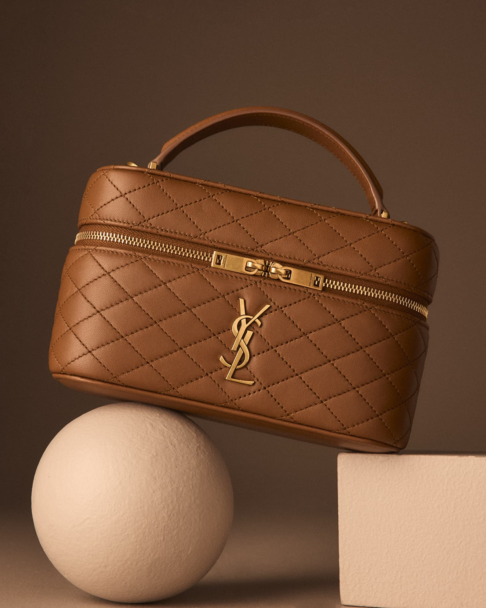 Saint Laurent Gaby Vanity Quilted Leather Bag | Neiman Marcus