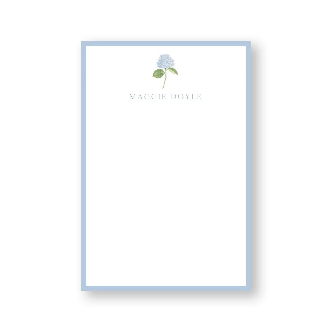Hydrangea Notepad Custom Notepad Blue Floral Notepad - Etsy | Etsy (US)