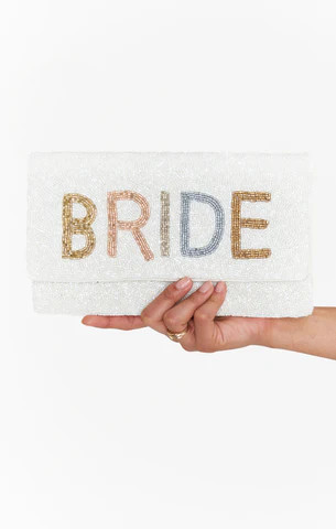 Bride Clutch Bag ~ Beaded White and Multi | Show Me Your Mumu
