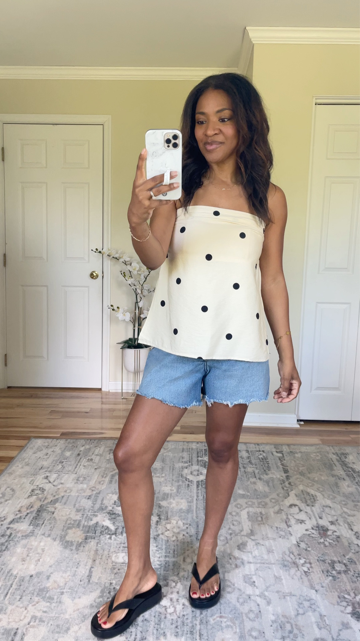 Wearing a small in the top and size 27 curve love in the shorts  

#ltkootd #ltkgrwm #ltkover40