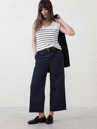 Wide-Leg High-Rise Cropped Chino | Banana Republic Factory