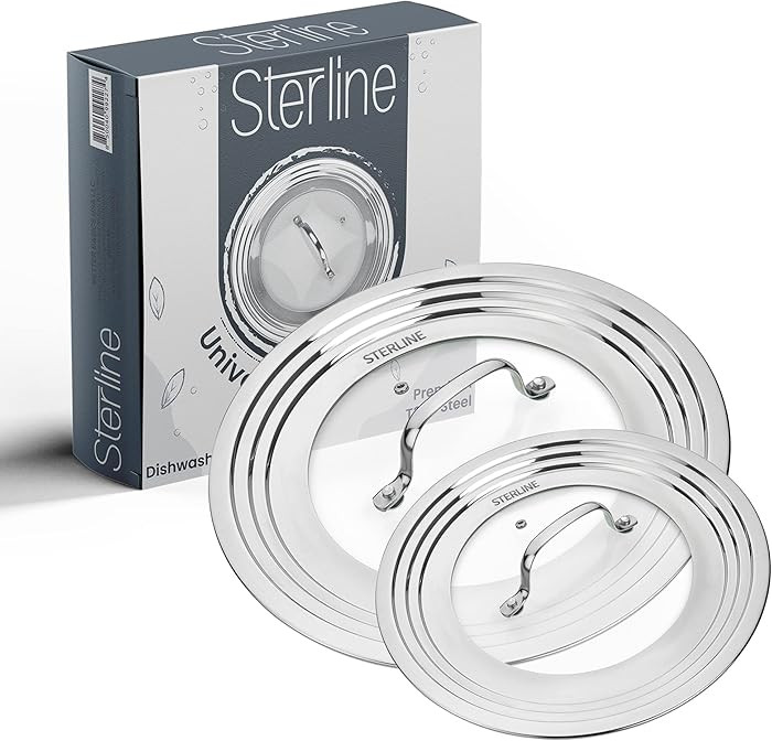 Universal Lids Set with Tempered Glass Top - Fits 5-12 Inch Pots, Pan, and Skillets - Set of 2, L... | Amazon (US)