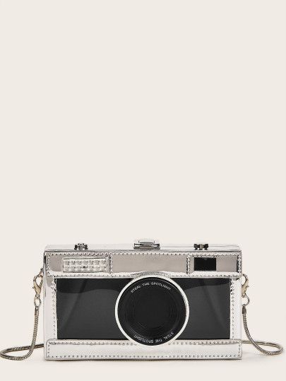 Camera Design Chain Crossbody Bag | ROMWE