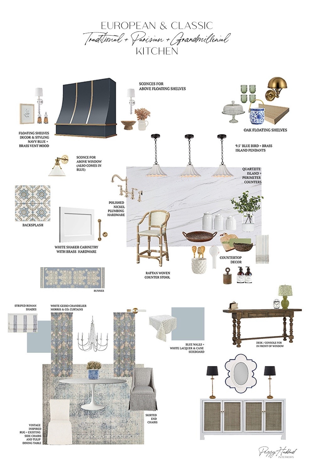 Our most-loved kitchen design ever—this Grandmillennial space layers classic charm with fresh updates: semi-handmade cabinets, a custom vent hood, rattan stools, and brass details. Timeless, not trendy. See below to shop the look and recreate the charm in your own home.

#ltkhome #ltkinterior #grandmillennialstyle #kitchendesign #traditionaltouches #blueandwhitekitchen #interiordetails #kitchenstyling #classicinteriors #peggyhaddadinteriors #semihandmadekitchen #kitchengoals #collectedhome #kitcheninspo
 

 #LTKHome #LTKFindsUnder50 #LTKFindsUnder100