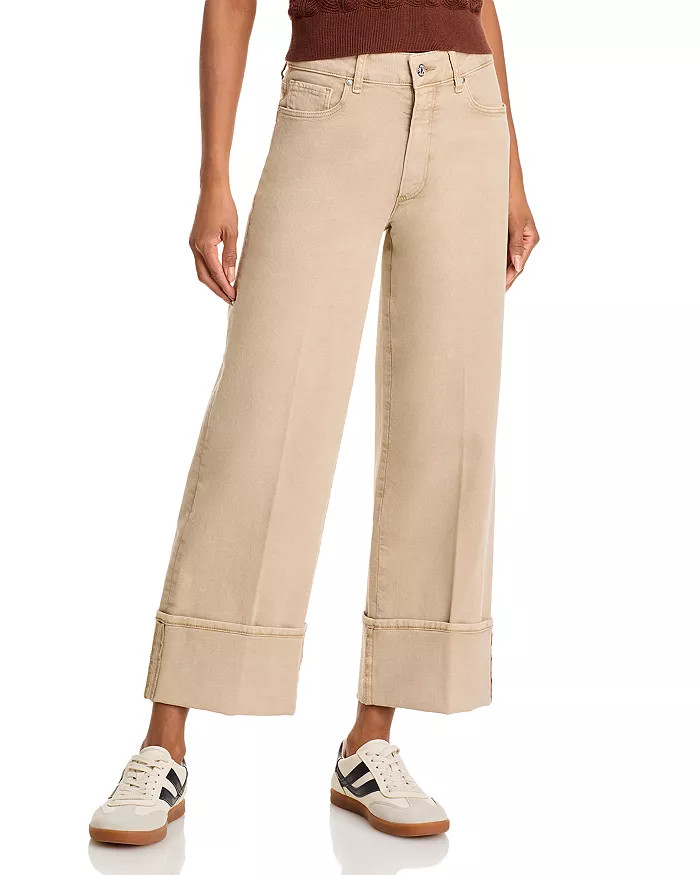 Sasha High Rise Cuffed Wide Leg Jeans in Vintage Soft Sand | Bloomingdale's (US)