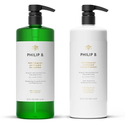 PHILIP B. Peppermint Avocado Shampoo and Conditioner Set, 32oz Each - With Peppermint Oil and Eucalyptus Invigorates the Scalp With a Tingly Sensation | Amazon (US)