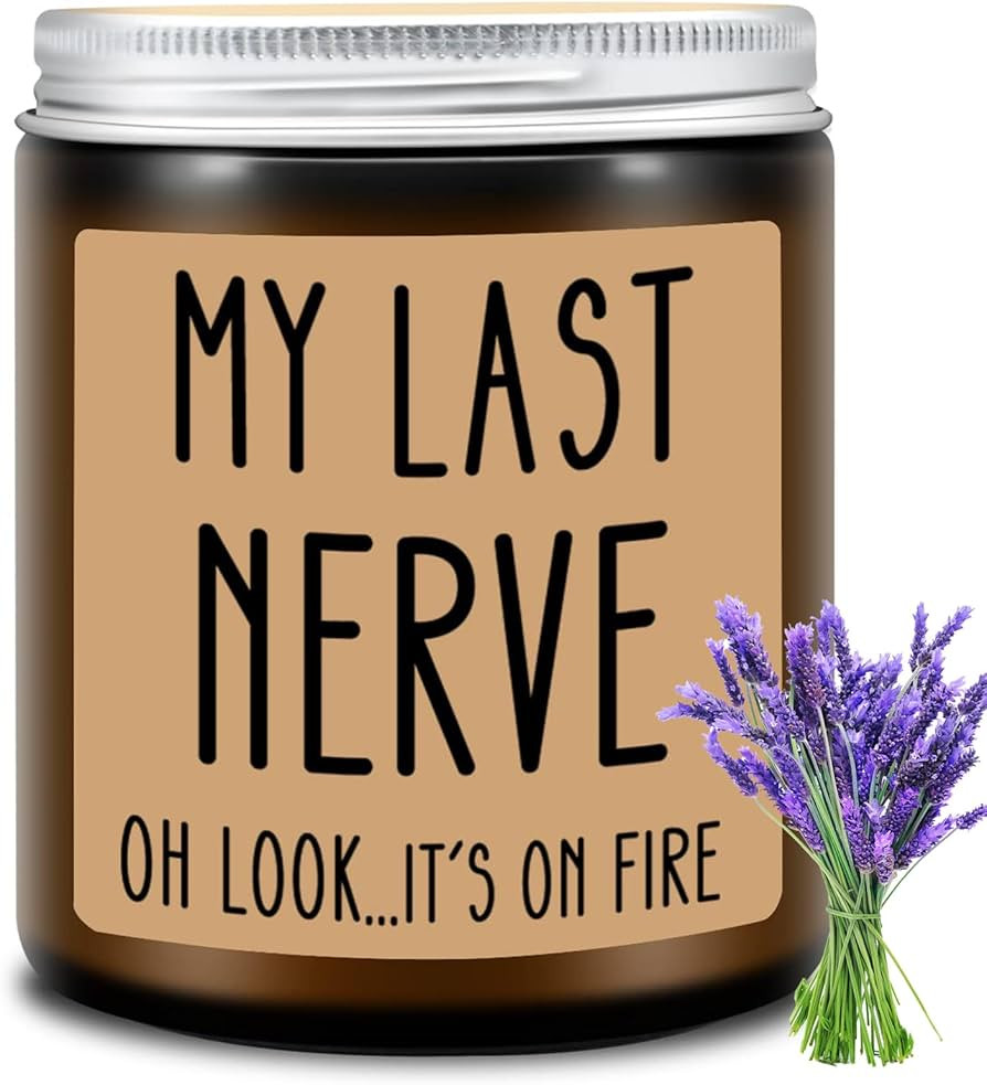 Homsolver Birthday Gifts for Women, Funny Gifts for Best Friend Women - My Last Nerve Candle - Un... | Amazon (US)