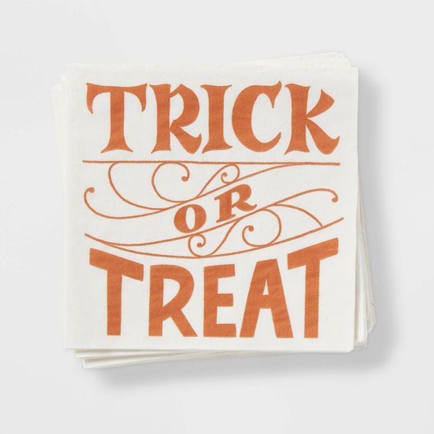 20ct Halloween Paper 'Trick or Treat' Beverage Napkins - Threshold™ | Target