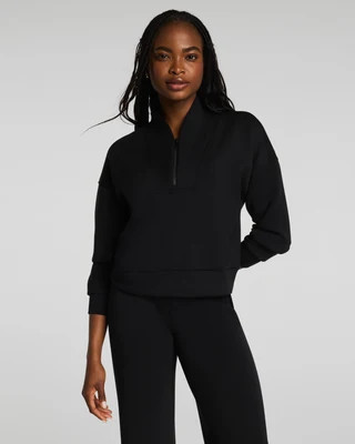 Spanx Women's SPANX AirEssentials Shawl Collar Half Zip Top in Timeless Navy | Spanx