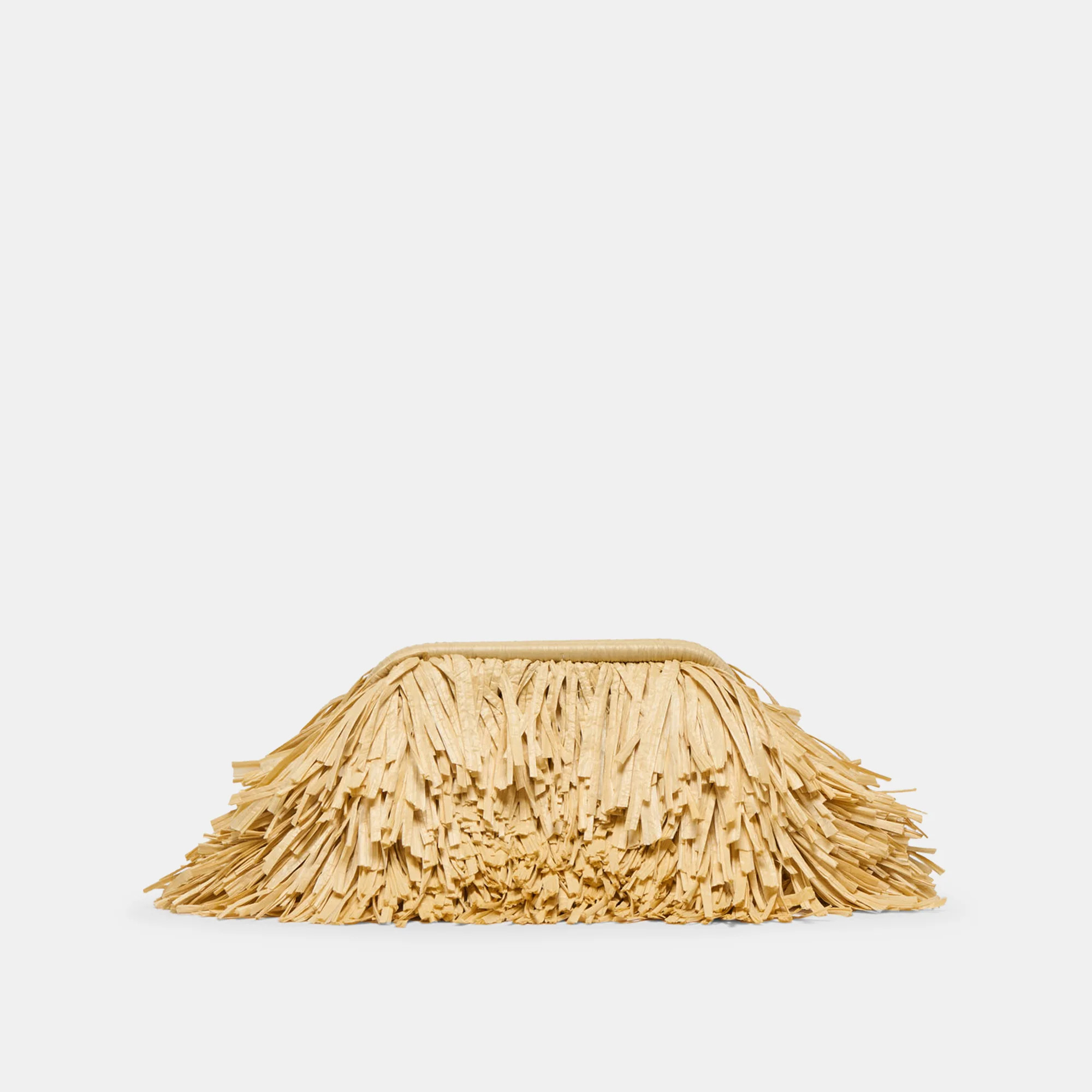 Serina Clutch Natural Raffia | DolceVita.com