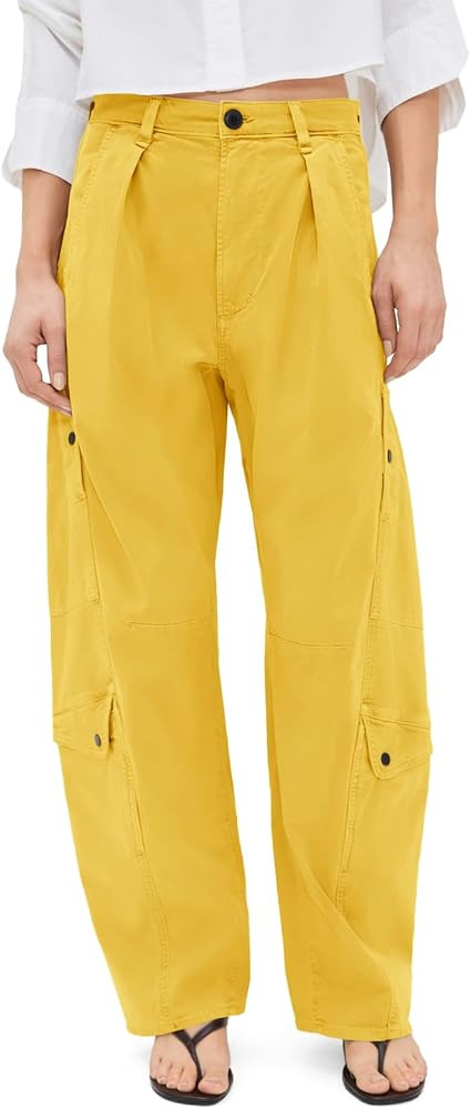 Aoysky High Waisted Barrel Pants for Women Casual Wide Leg Baggy Cargo Pants 100% Cotton Utility ... | Amazon (US)