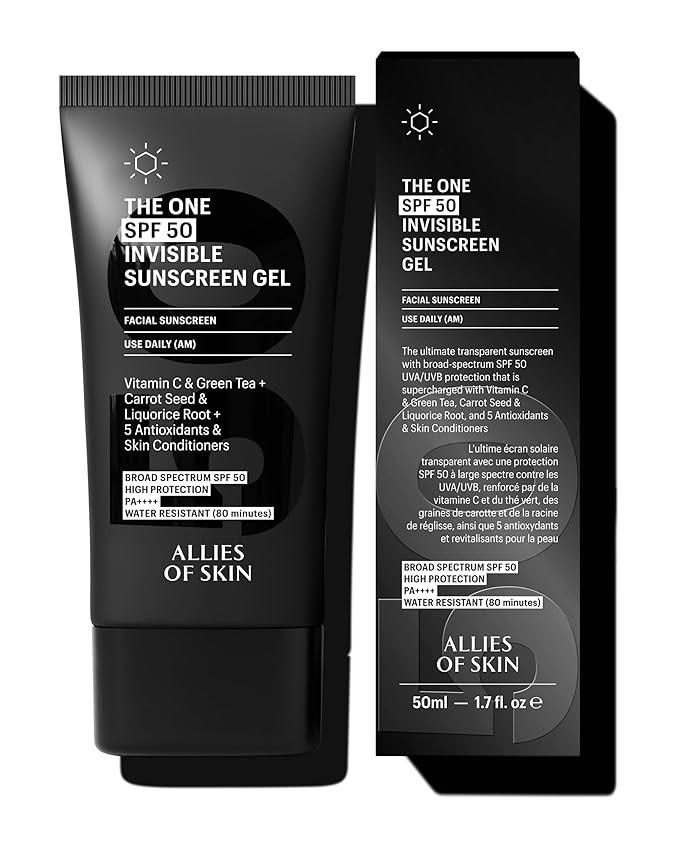 Allies of Skin Daily Face Sunscreen SPF 50 | Zero White Cast Gel | Lightweight Gel Formula | Derm... | Amazon (US)