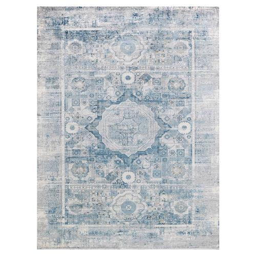 Exquisite Rugs x The Met Legacy Blue Floral Patterned Rug - 10'x14' | Kathy Kuo Home