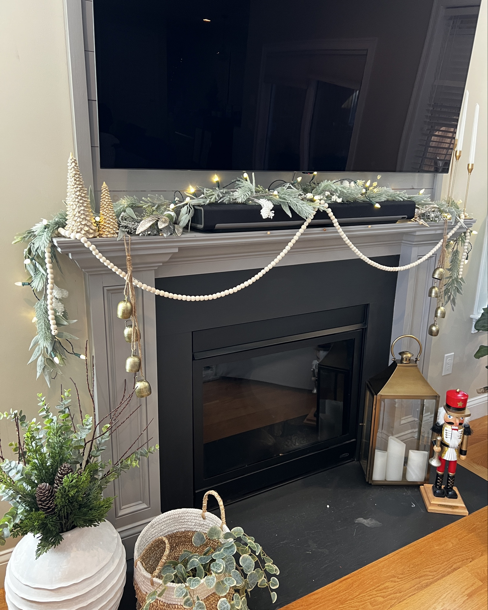 Decorating your holiday mantle has never been so beautiful. We love this neutral yet sparkly mantle.

#LTKHome #LTKHoliday