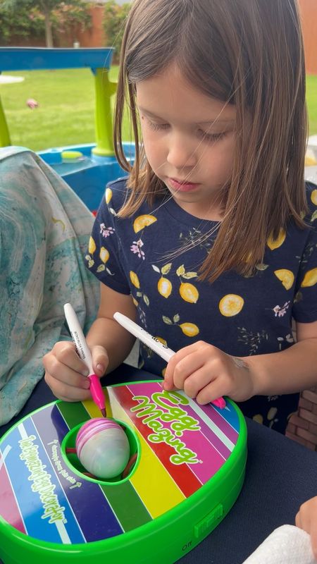 This egg spinning decorating kit was a hit with my 4 and 6 year olds this Easter! The kit comes with the markers.  

Would be a fun springtime gift! 

#LTKfit #LTKSeasonal #LTKfamily