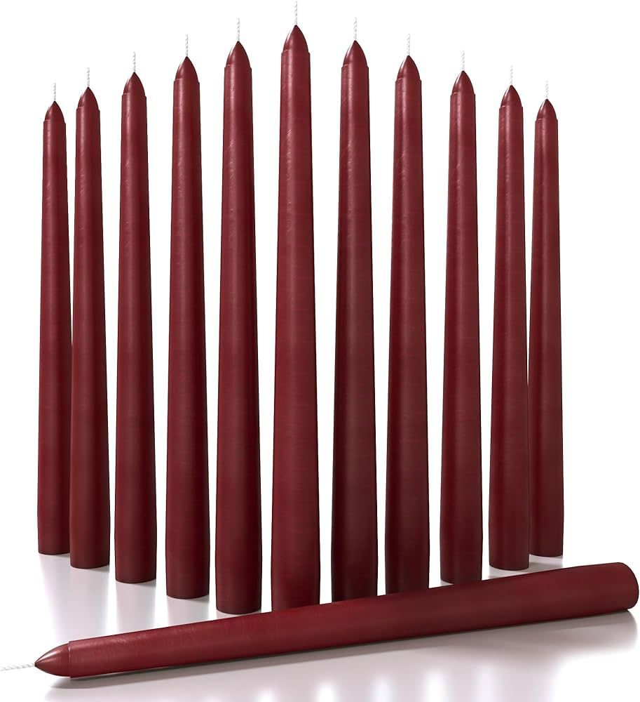 CANDWAX 30 cm Taper Candles Set of 12 - Dripless and Smokeless Candle Unscented - Slow Burning Ca... | Amazon (UK)