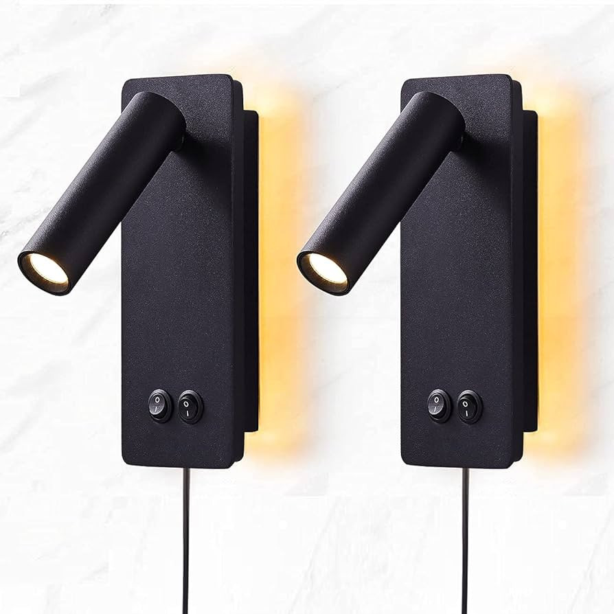 LED wall lamp and reading light two-in-one multifunctional wall sconces. LED Wall Lamp Plug in fo... | Amazon (US)