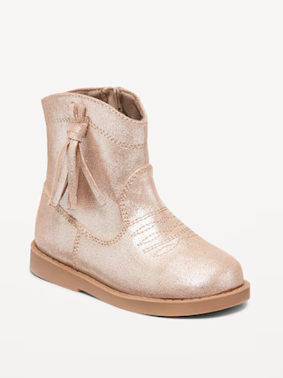 Shiny Side-Zip Western Boots for Toddler Girls | Old Navy (US)