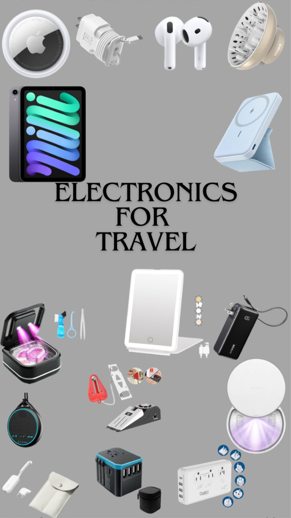Travel electronic must haves to make travel much more easier! 

#LTKFindsUnder100 #LTKTravel #LTKFamily