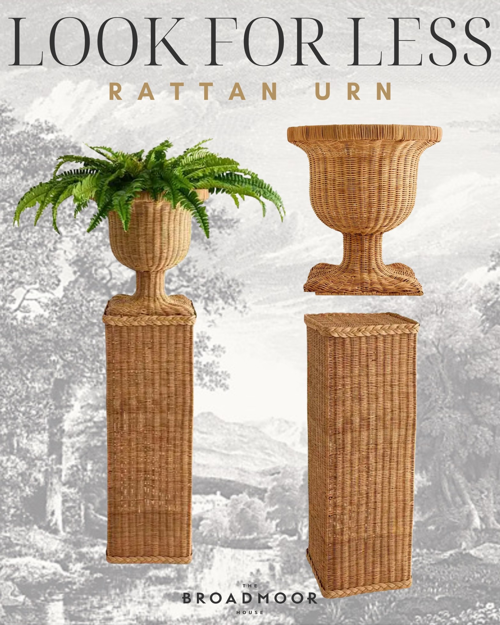Look for less rattan urn and pedestal!!

#LTKHome #LTKSeasonal