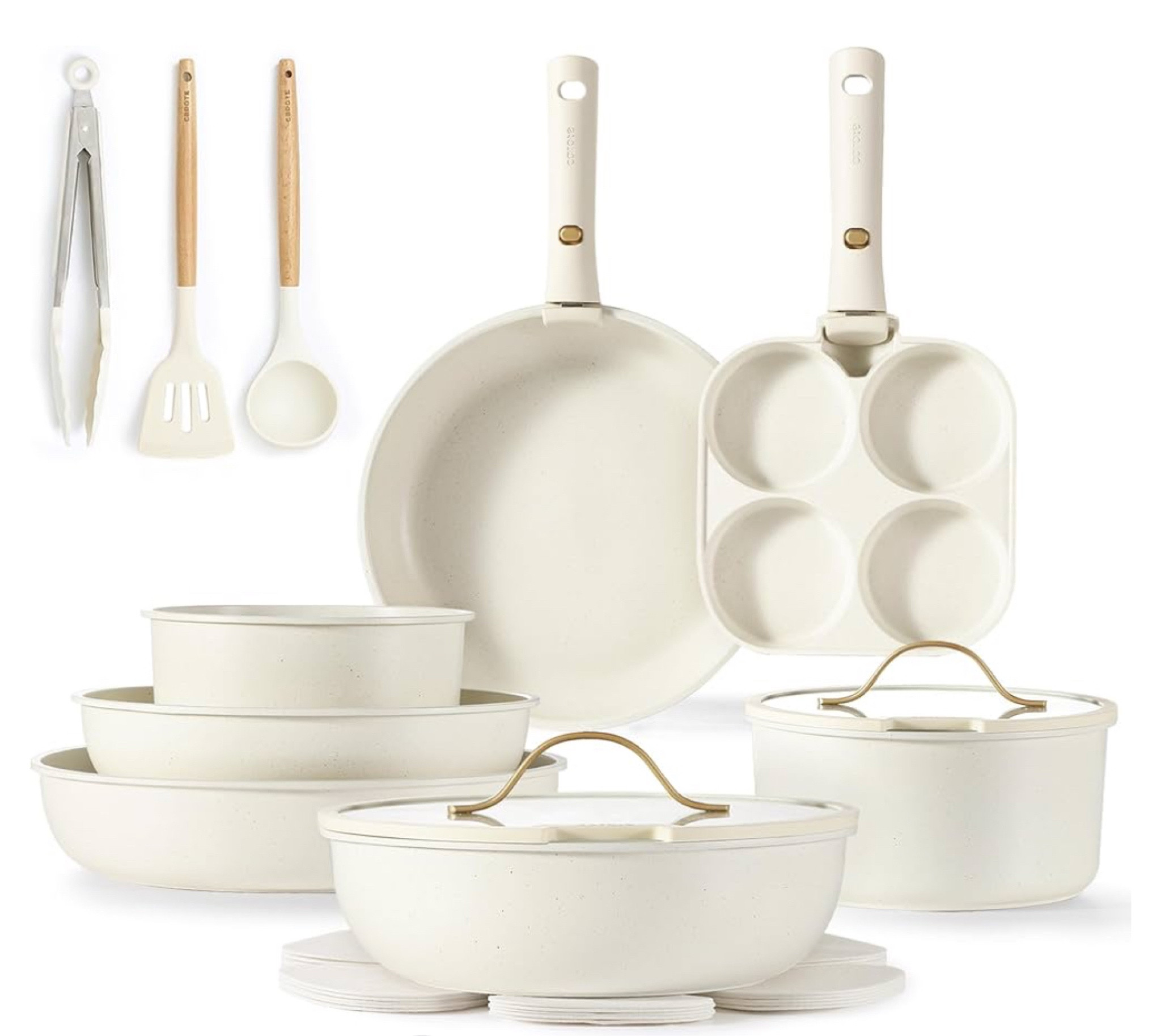 Super affordable non toxic cookware free from forever chemicals and nonstick from granite. Optimal storage and easy stacking with the handles off saves up to 70% more space of Carote detachable handle pots and pans set. So many pretty colors to choose from !

#LTKHome #LTKSaleAlert #LTKGiftGuide