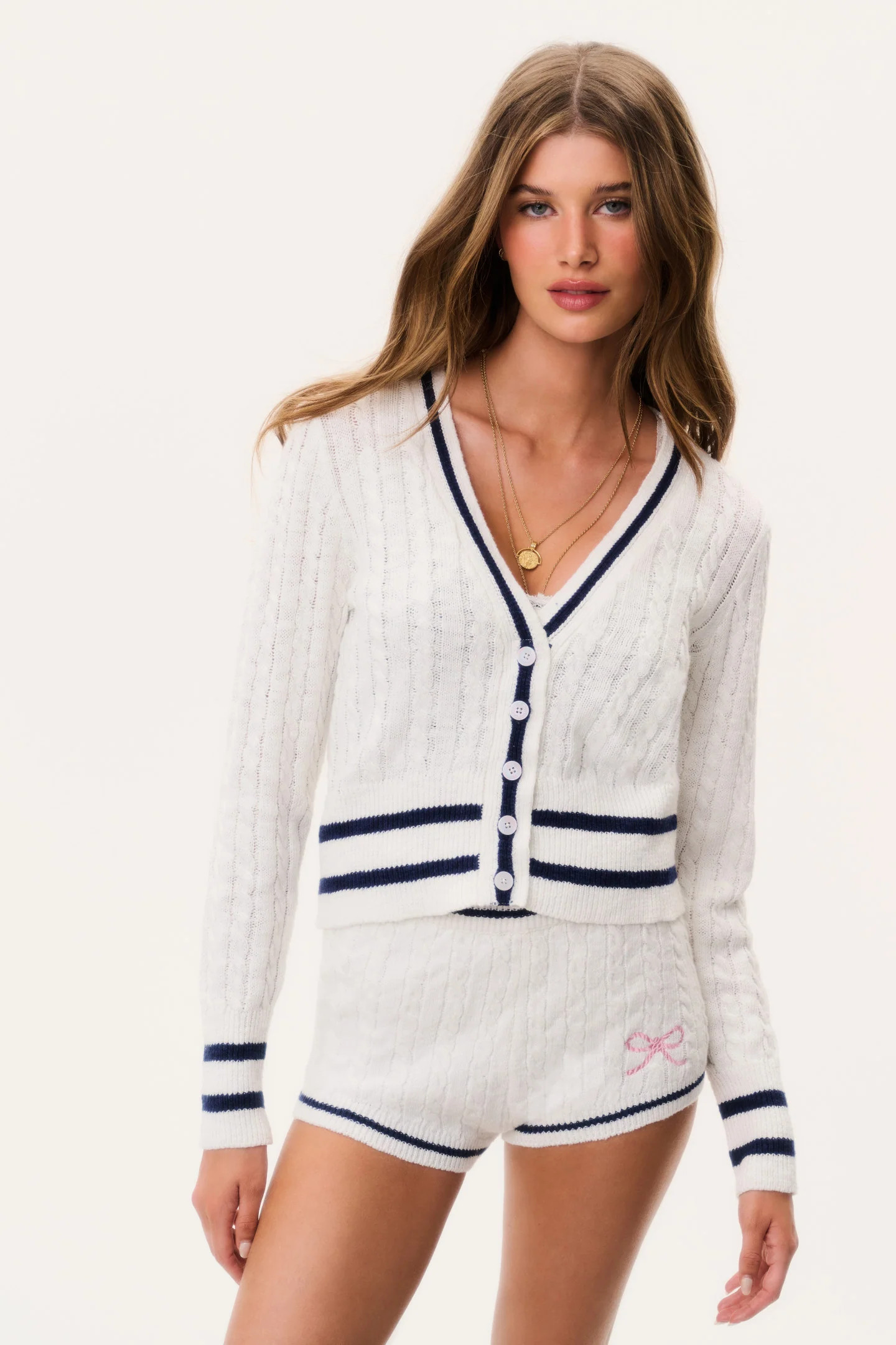 Evabella Cable Knit Cardigan | LoveShackFancy