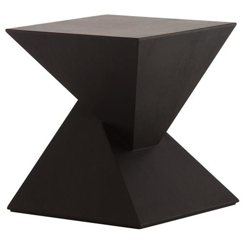 Genesis Modern Classic Black Veneer Wood Square Side End Table | Kathy Kuo Home