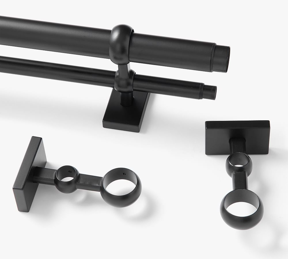 Standard Double Curtain Rod &amp; Wall Bracket | Pottery Barn (US)
