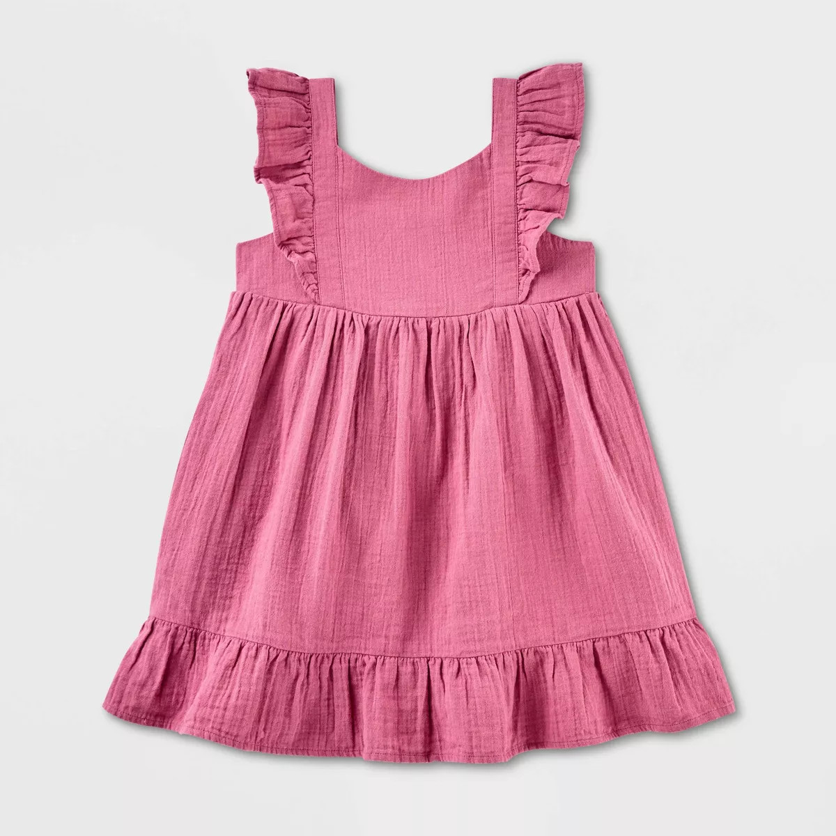 Toddler Girls' Adaptive Flutter Sleeve Woven Gauze Dress - Cat & Jack™ Pink Rose 5T | Target