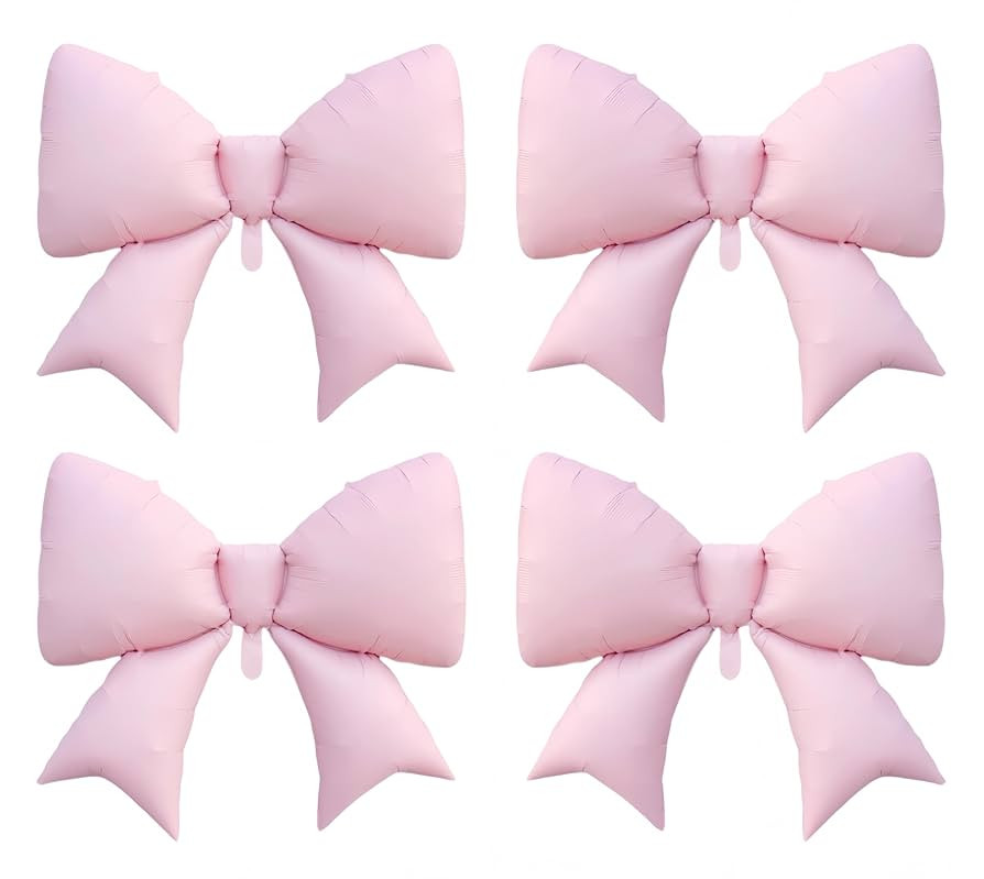 4Pcs Giant Pink Bow Balloons 38Inch/coquette Birthday Party Supplies/Pink Bachelorette Bridal Eng... | Amazon (US)