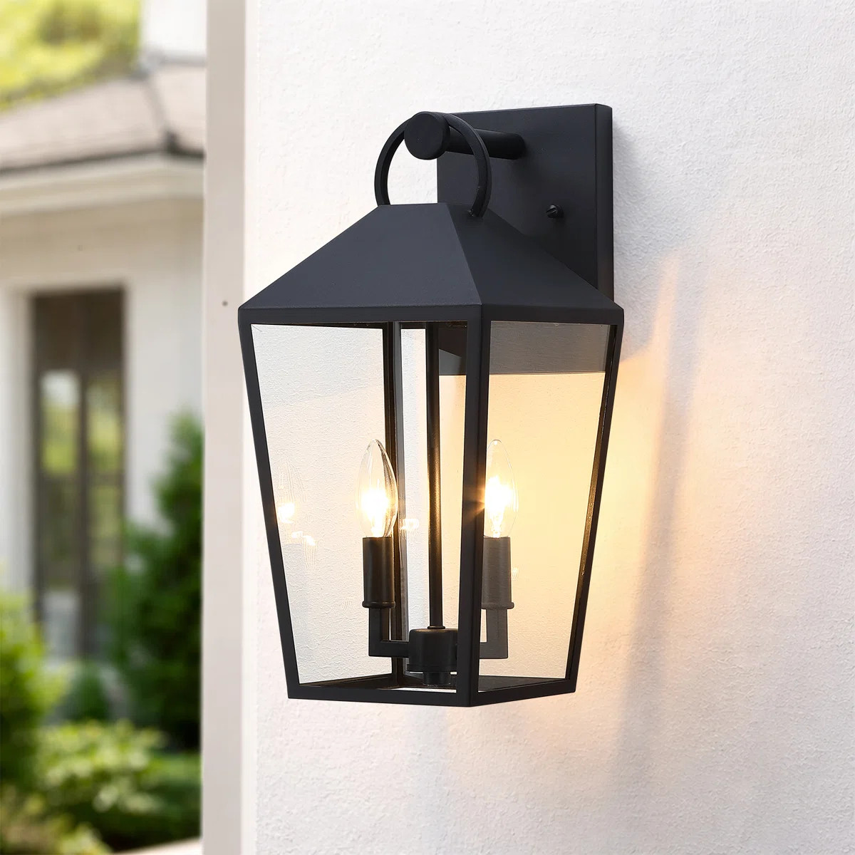 17 In. 2-light Black Outdoor Wall Lantern Light | Wayfair North America