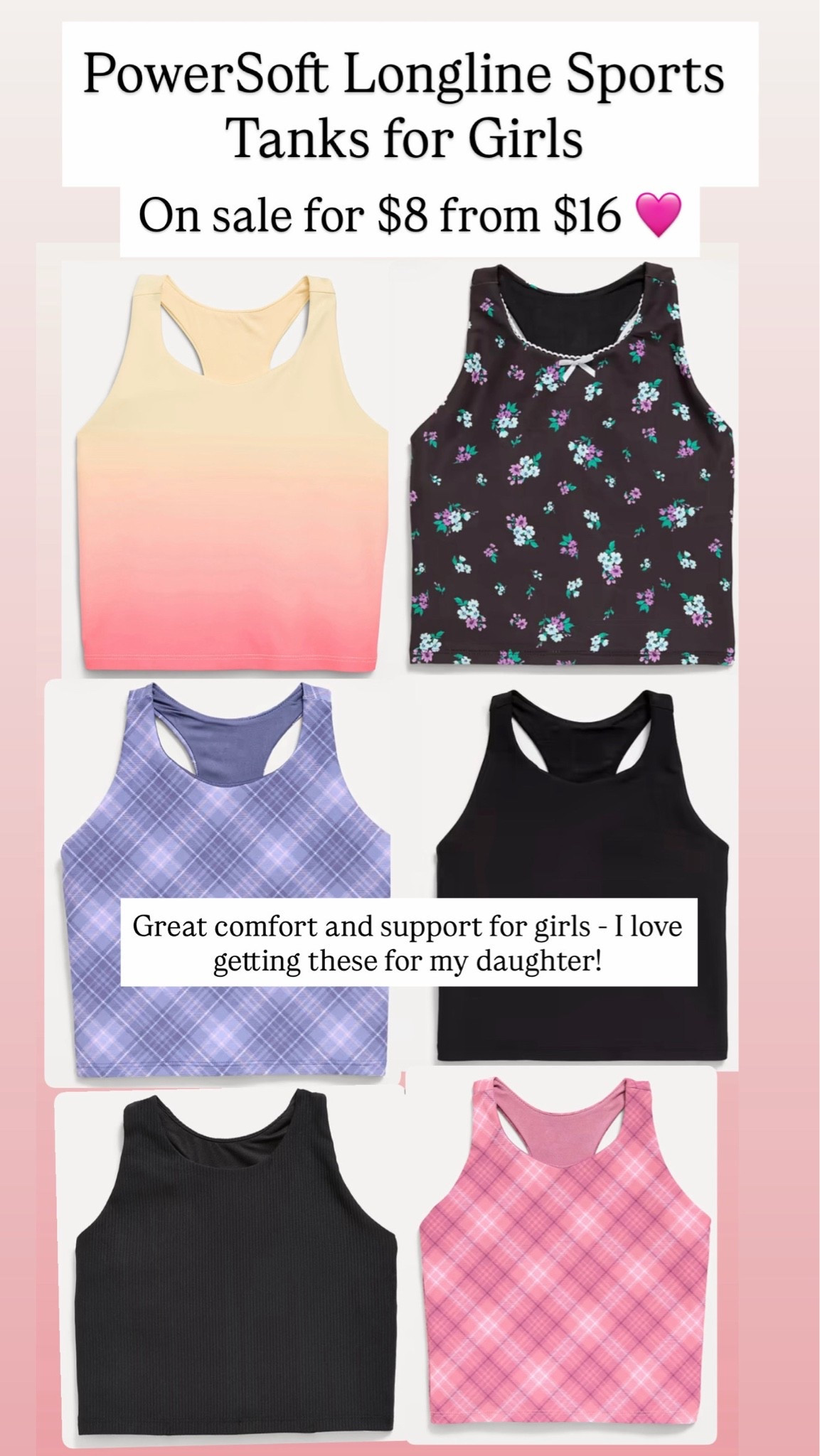I love these appropriate sports bras for girls. You get comfort and support. ￼

#LTKSaleAlert #LTKKids #LTKActive