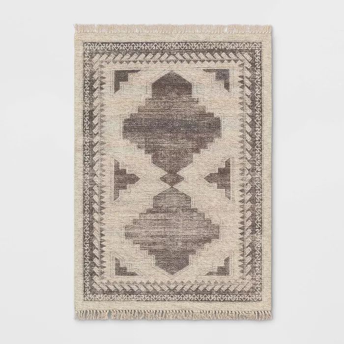Cromwell Washable Printed Persian Style Rug Tan - Threshold™ | Target