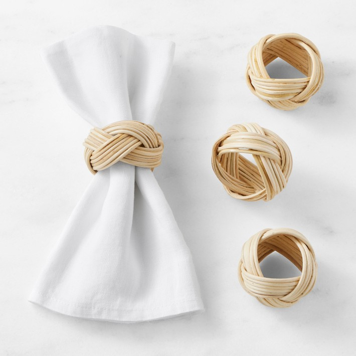 AERIN Braided Woven Napkin Rings, Set of 4 | Williams-Sonoma